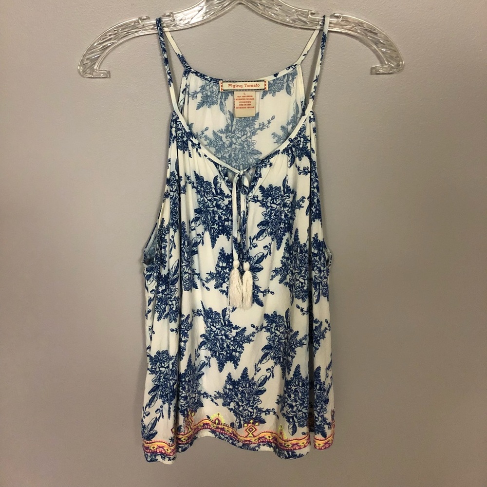 Blue and White Tank Top